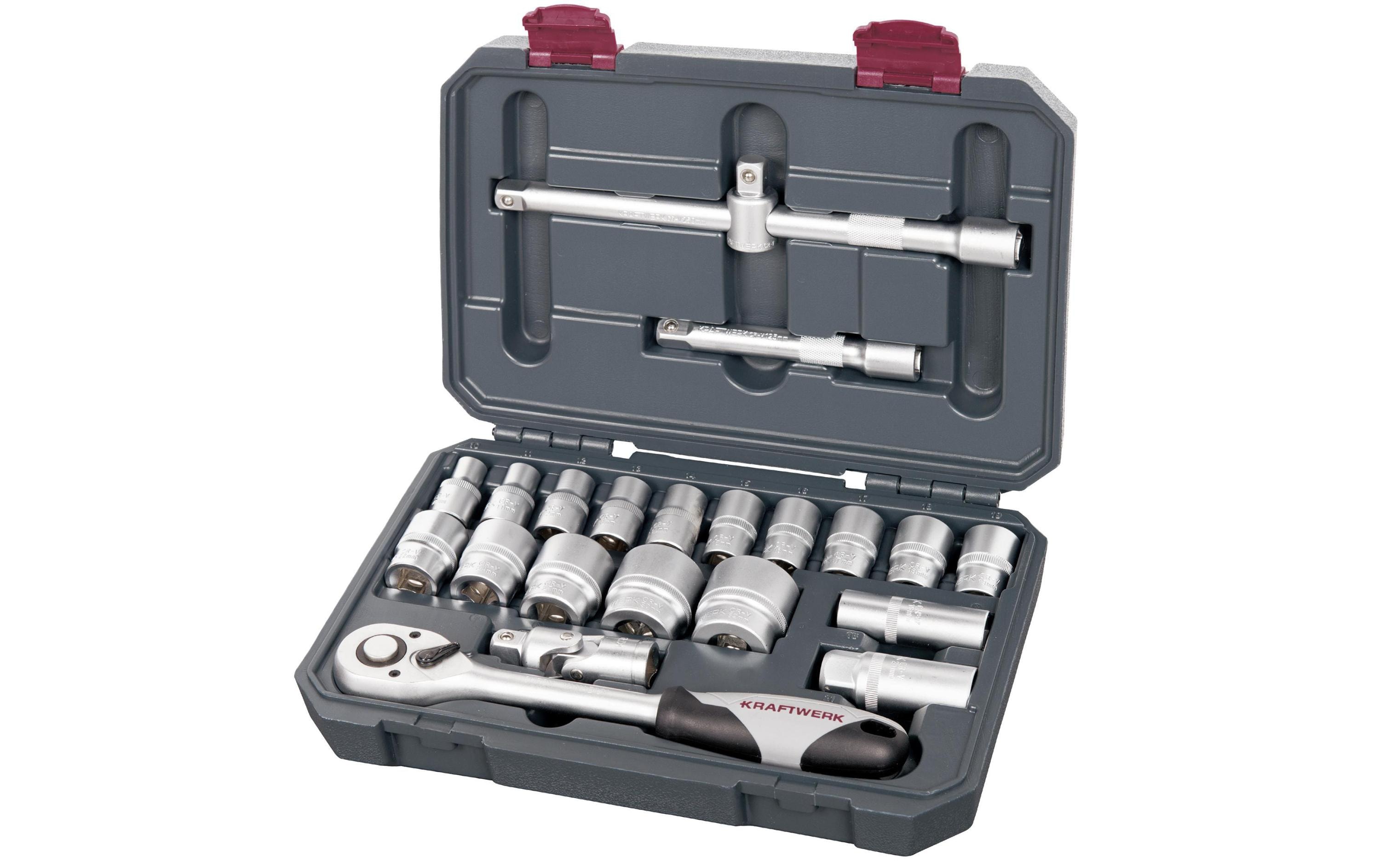 Kraftwerk Steckschlüssel-Set Basic-Line 1/2, 22-teilig Kraftwerk Steckschlüssel-Set Basic-Line 1/2, 22-teilig