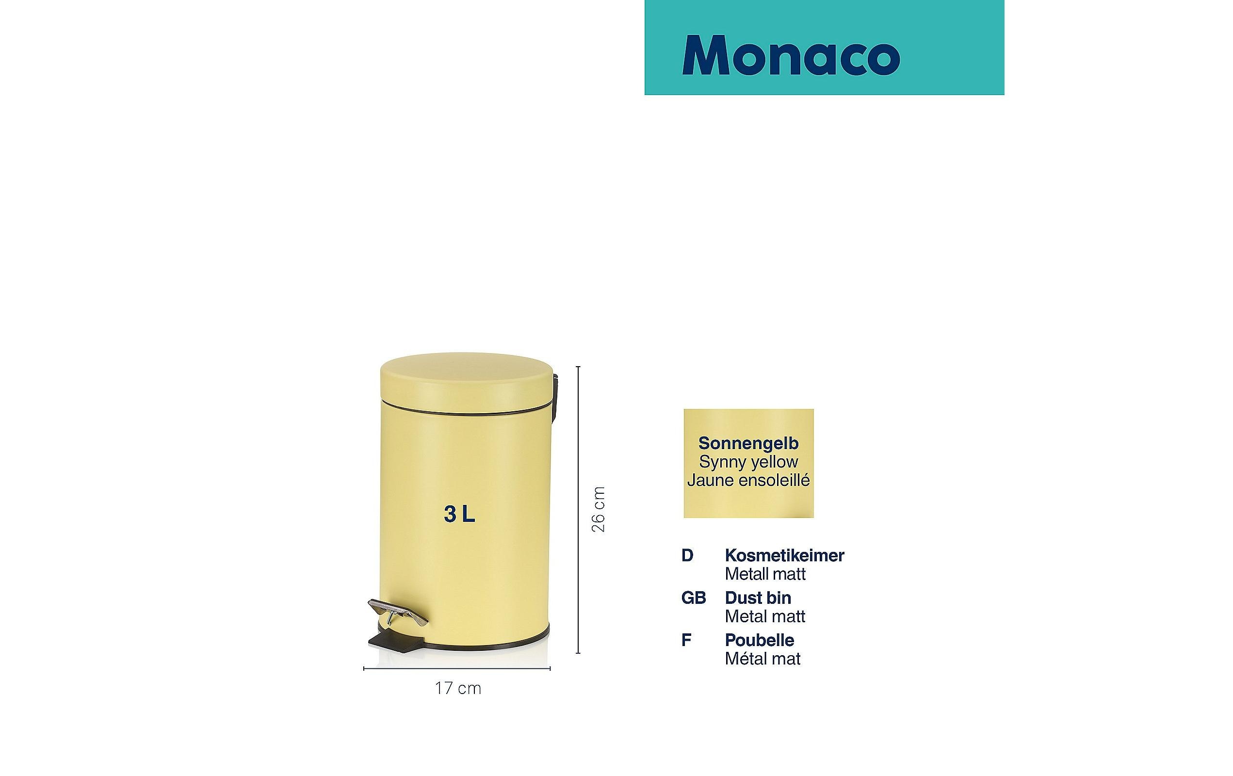 Kela Kosmetikeimer Monaco 3 l, Gelb