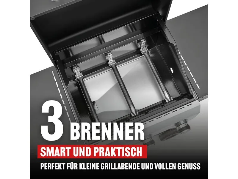 Landmann Gasgrill Black 3.0 114 cm, Stahl emalliert, Rost Edelstahl Landmann Gasgrill Black 3.0 114 cm, Stahl emalliert, Rost Edelstahl