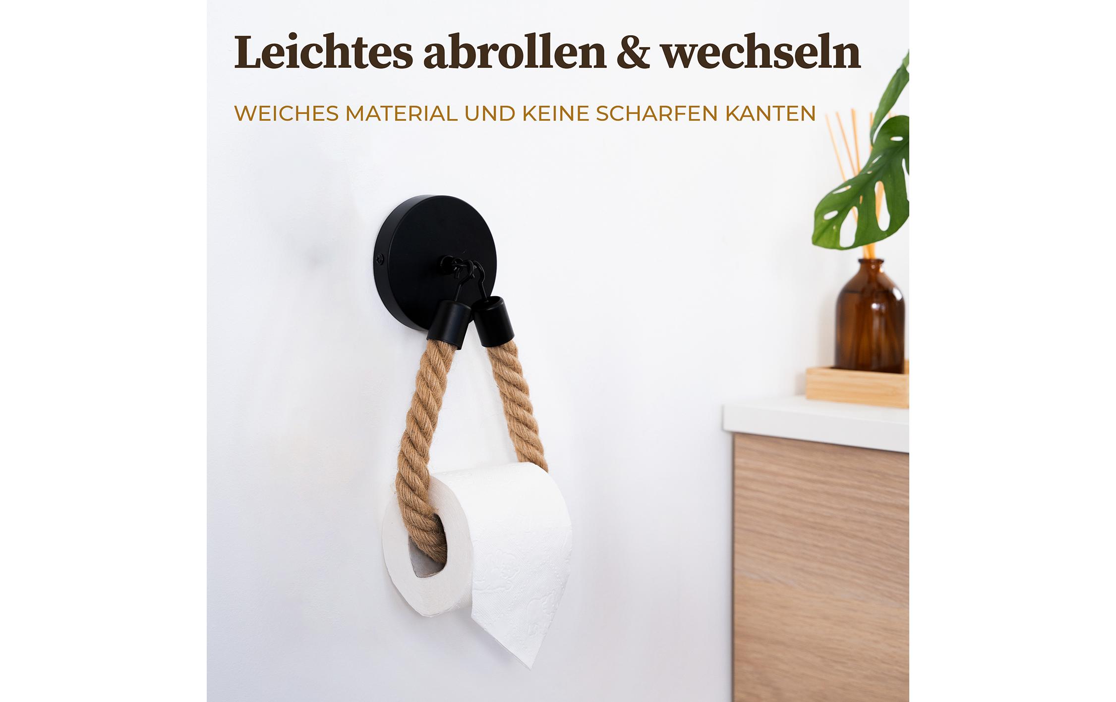 Hennez Toilettenpapierhalter Nature/Schwarz