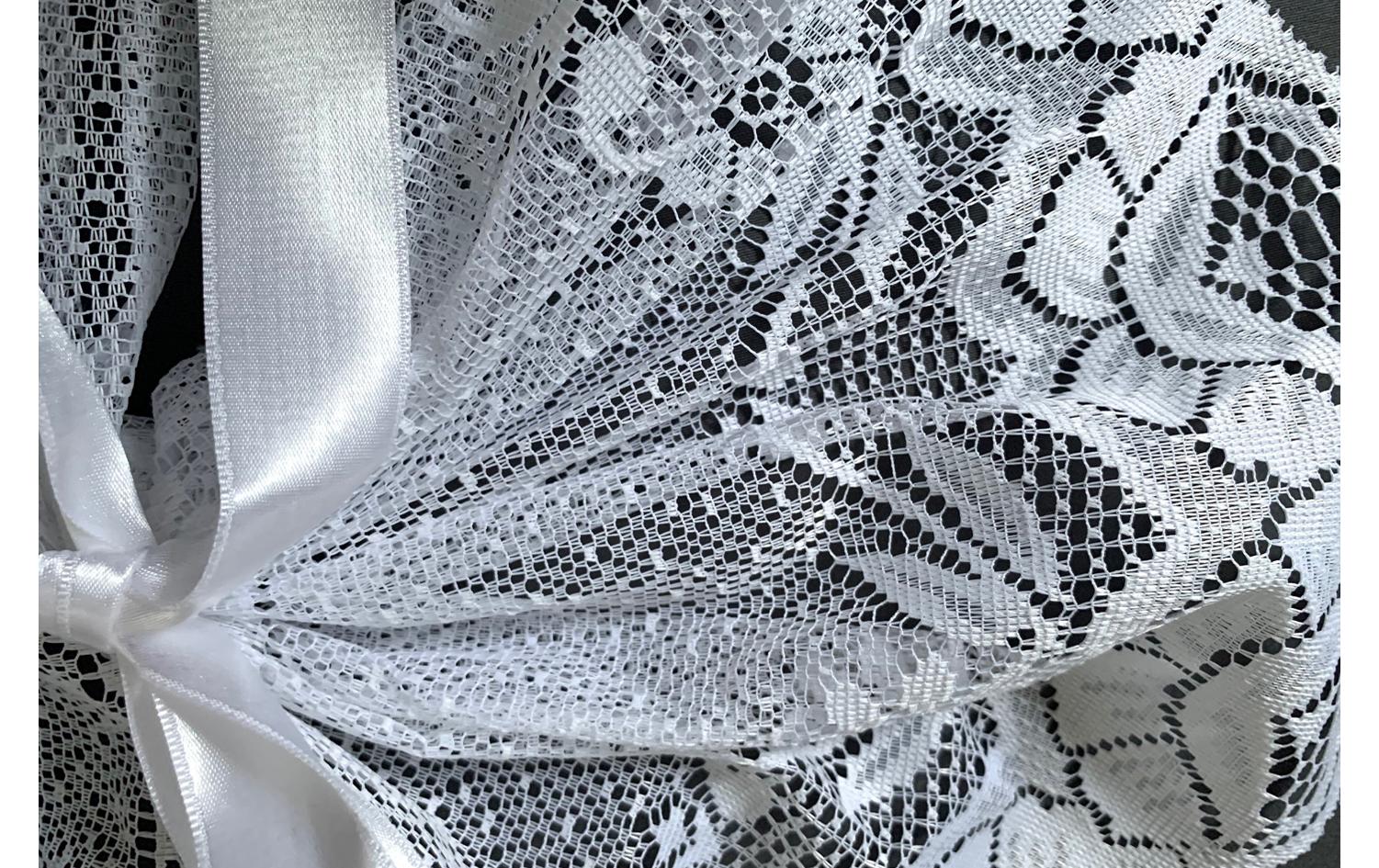 Hubatka Tagvorhang Schwalbenschwanz 45 cm x 120 cm, Weiss