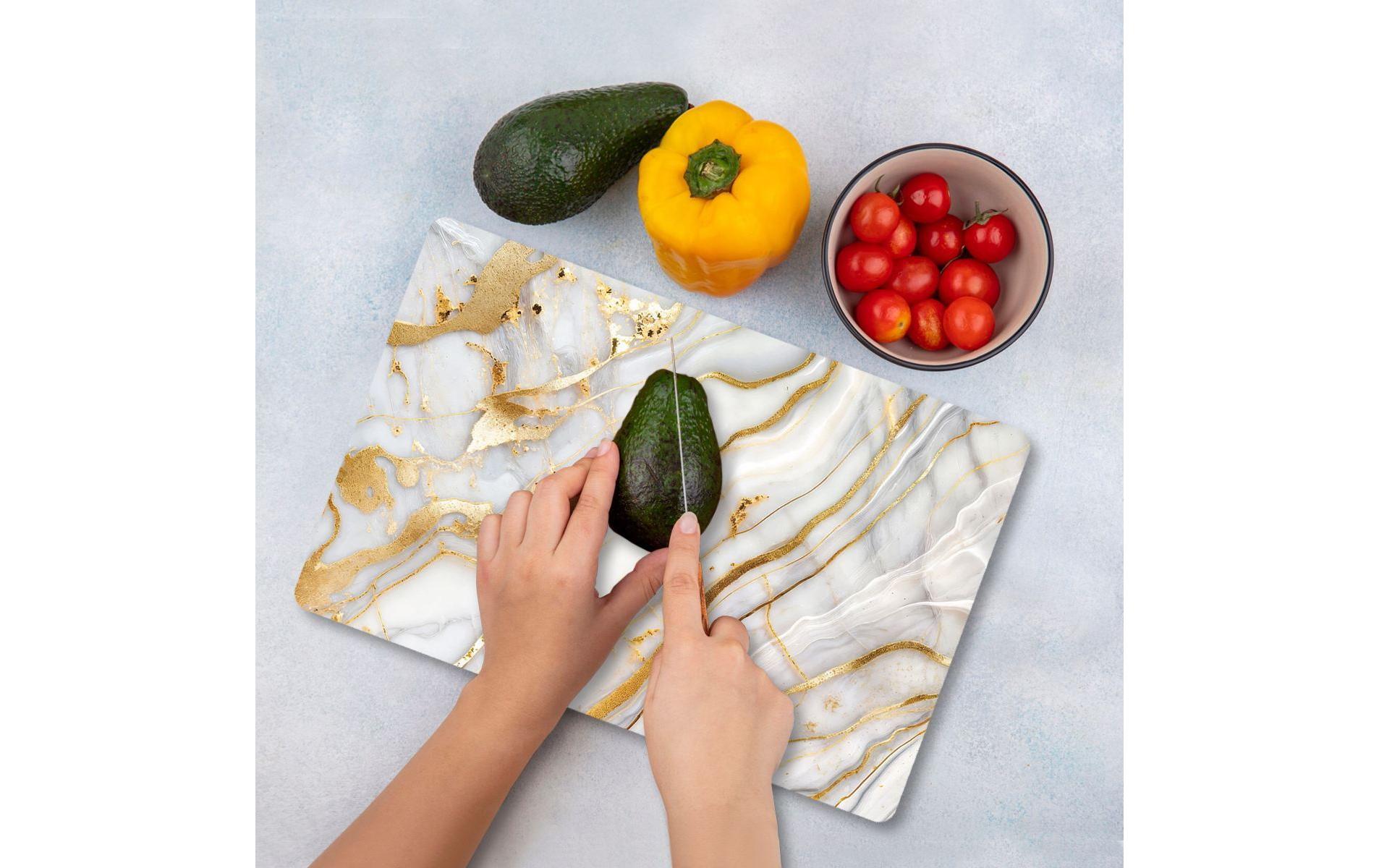 Hermia Schneidebrett Marble Gold/Grau