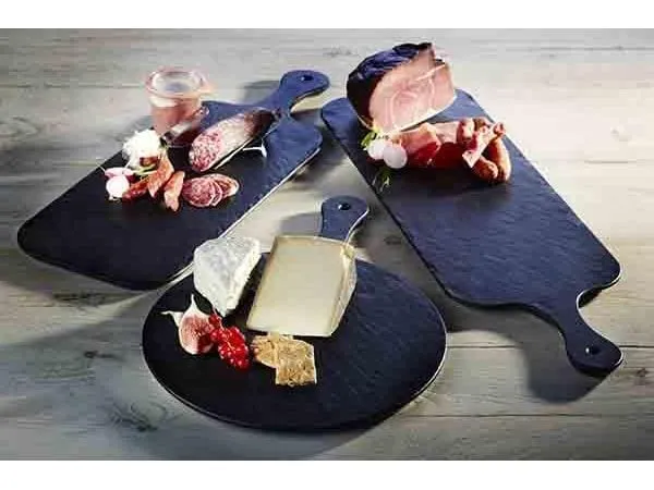 APS Servierplatte Slate Rock 30 cm, Schwarz