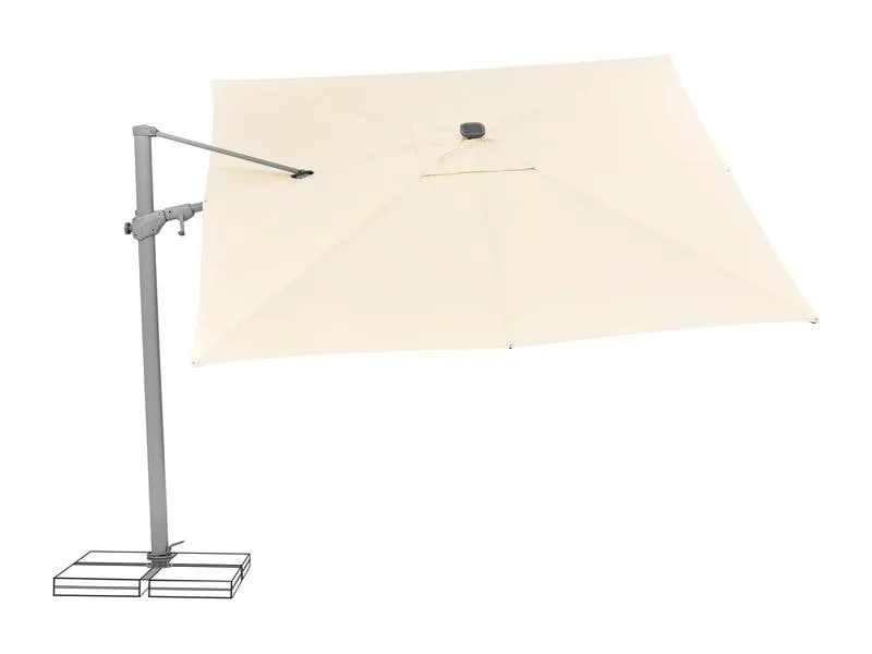 Suncomfort by Glatz Sonnenschirm Varioflex Solar LED, 300 x 300 cm, Hellbeige