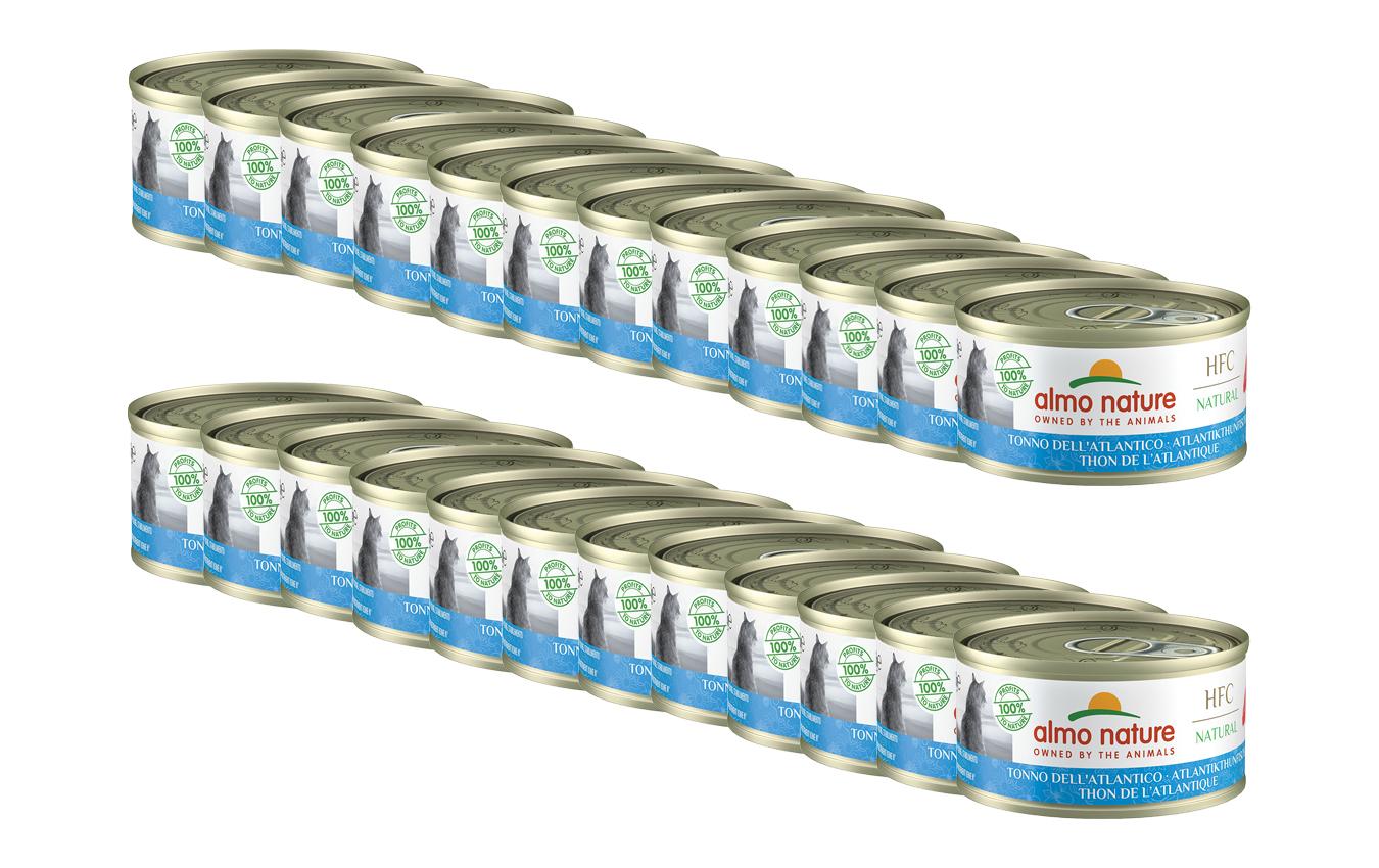 Almo Nature Nassfutter HFC Natural Atlantikthunfisch, 24 x 70 g
