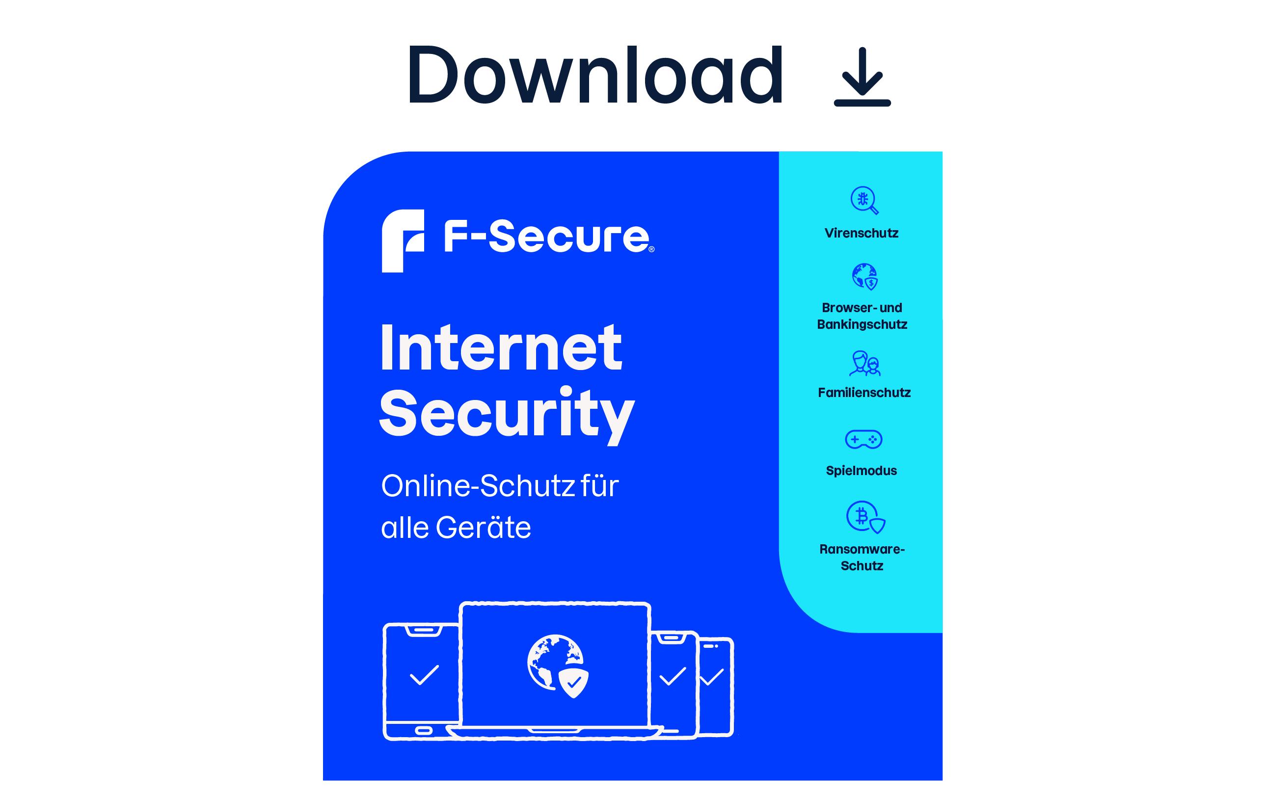 F-Secure Internet Security ESD, Vollversion, 3 Geräte, 2 Jahre
