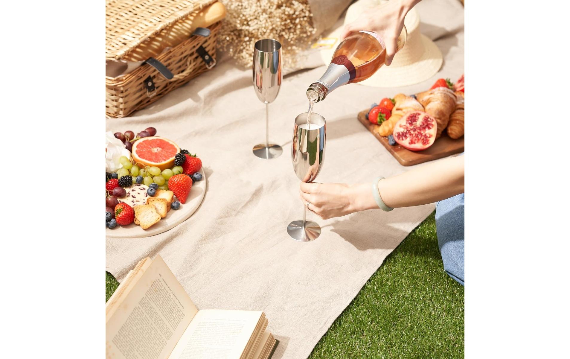 Oak & Steel Sektglas 285 ml, 2 Stück, Silber