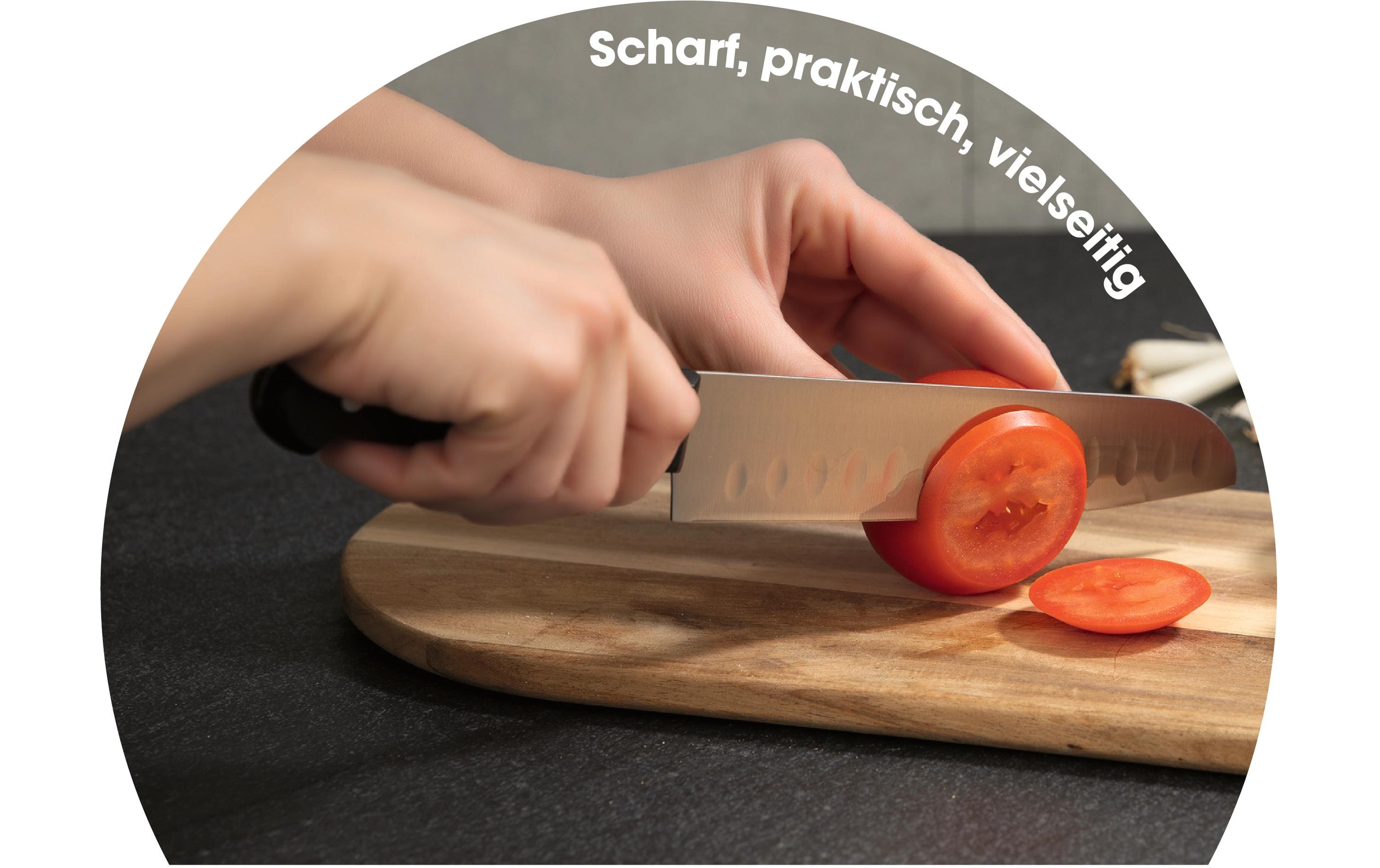 GOURMETmaxx Messerblock-Set mit Messer Edelstahl, 6-Teilig, Schwarz