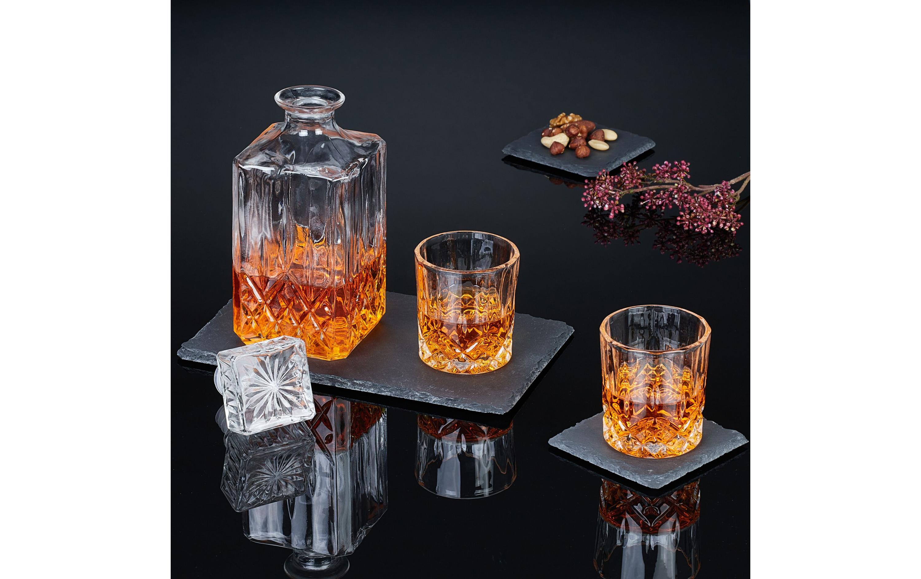 relaxdays Servierplatte 4 Stück Schwarz