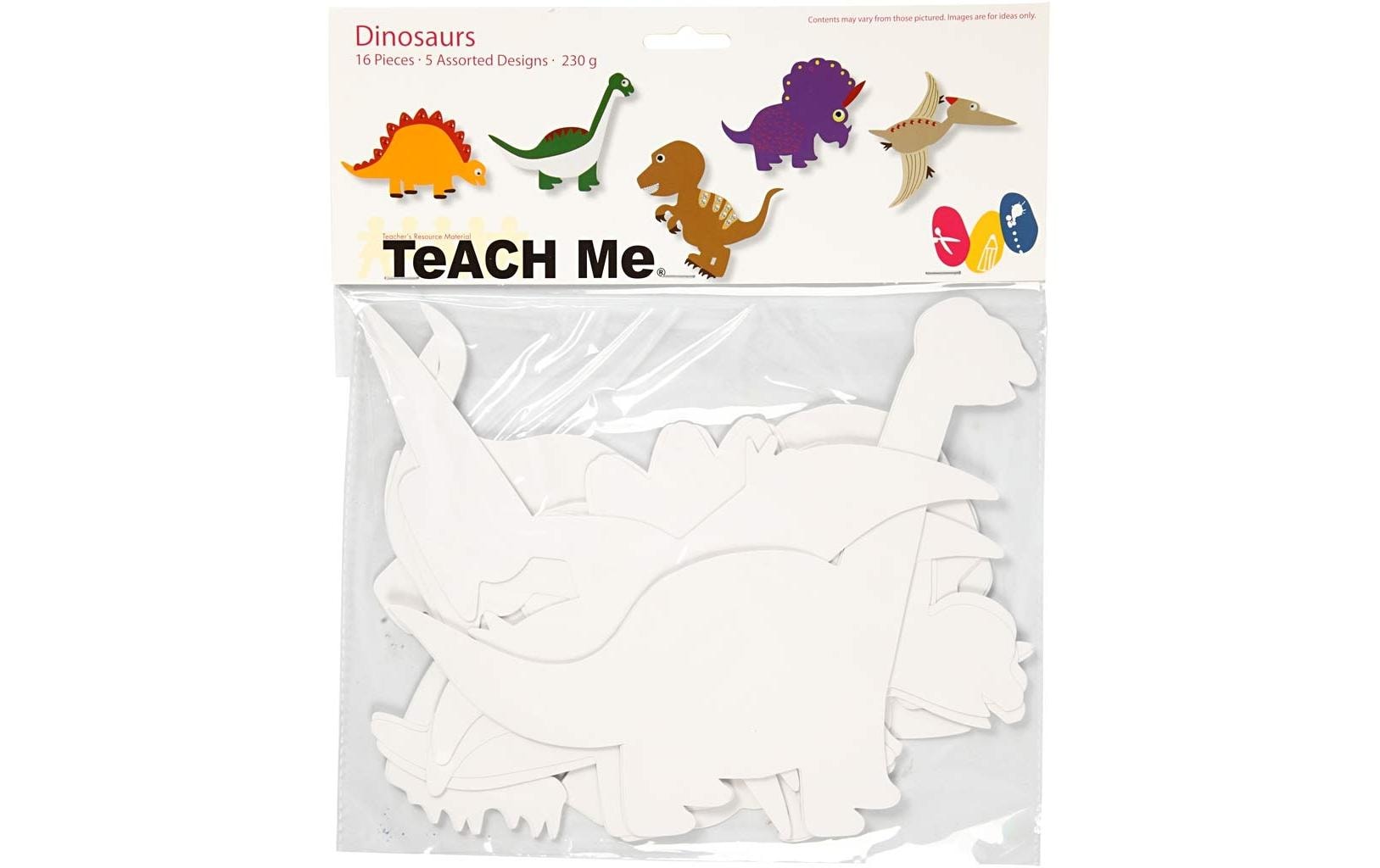 Creativ Company Bastelpapier Dinosaurier 16 Stück, Weiss