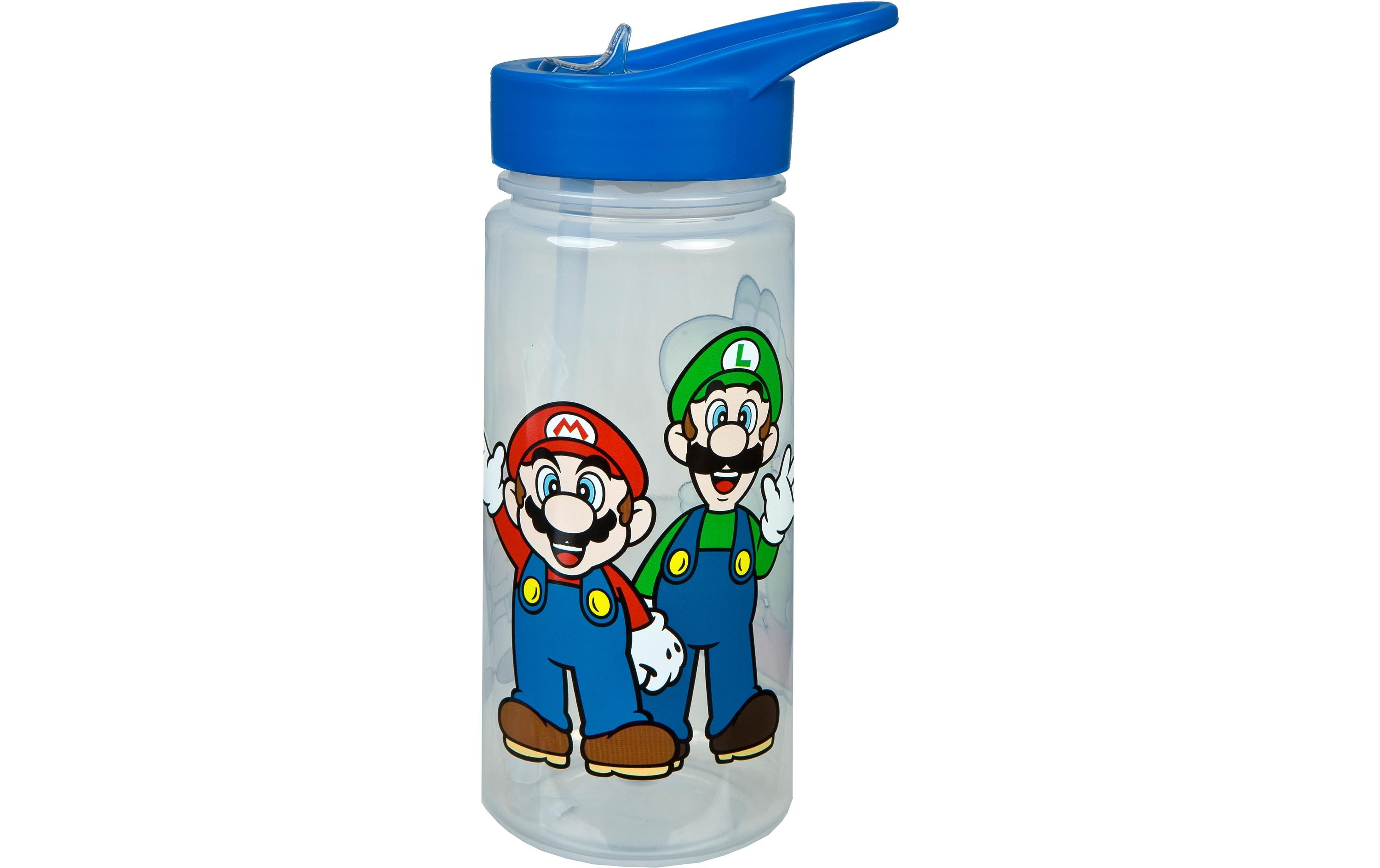 Scooli Trinkflasche Super Mario 500 ml, Transparent/Blau