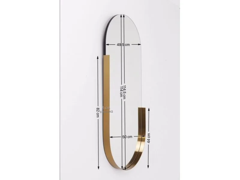 Kare Spiegel Hipster Oval 50 x 114 cm, Gold Kare Spiegel Hipster Oval 50 x 114 cm, Gold