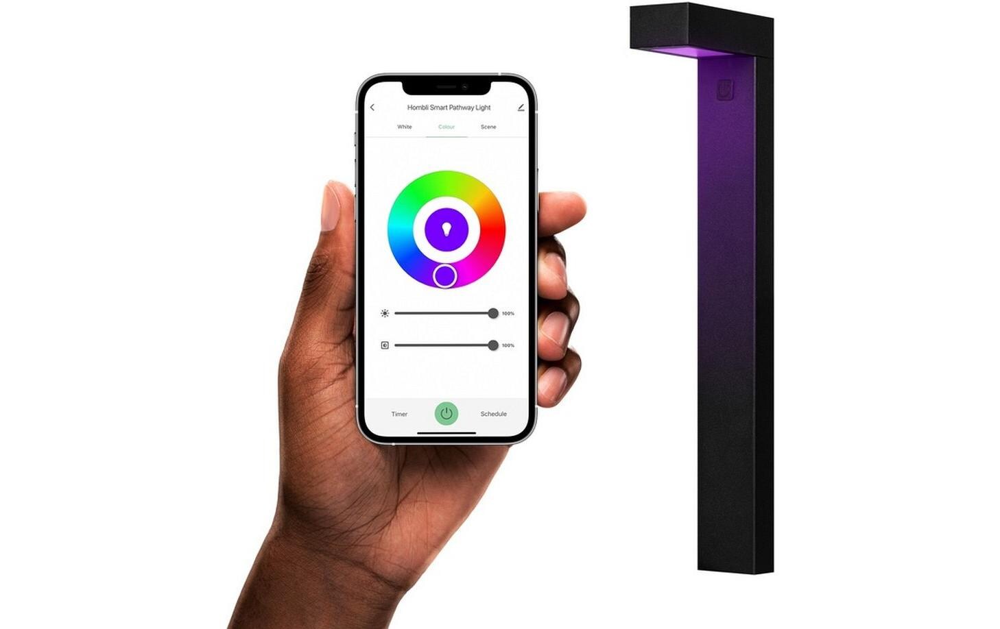 hombli Outdoor Sockelleuchte Pathway Light Kit 3 x 6W RGB, Schwarz