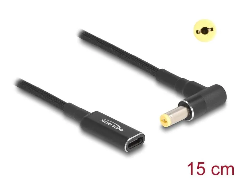 Delock Ladekabel USB-C zu Acer 5.5 x 1.7 mm 90° gewinkelt, 15 cm Delock Ladekabel USB-C zu Acer 5.5 x 1.7 mm 90° gewinkelt, 15 cm