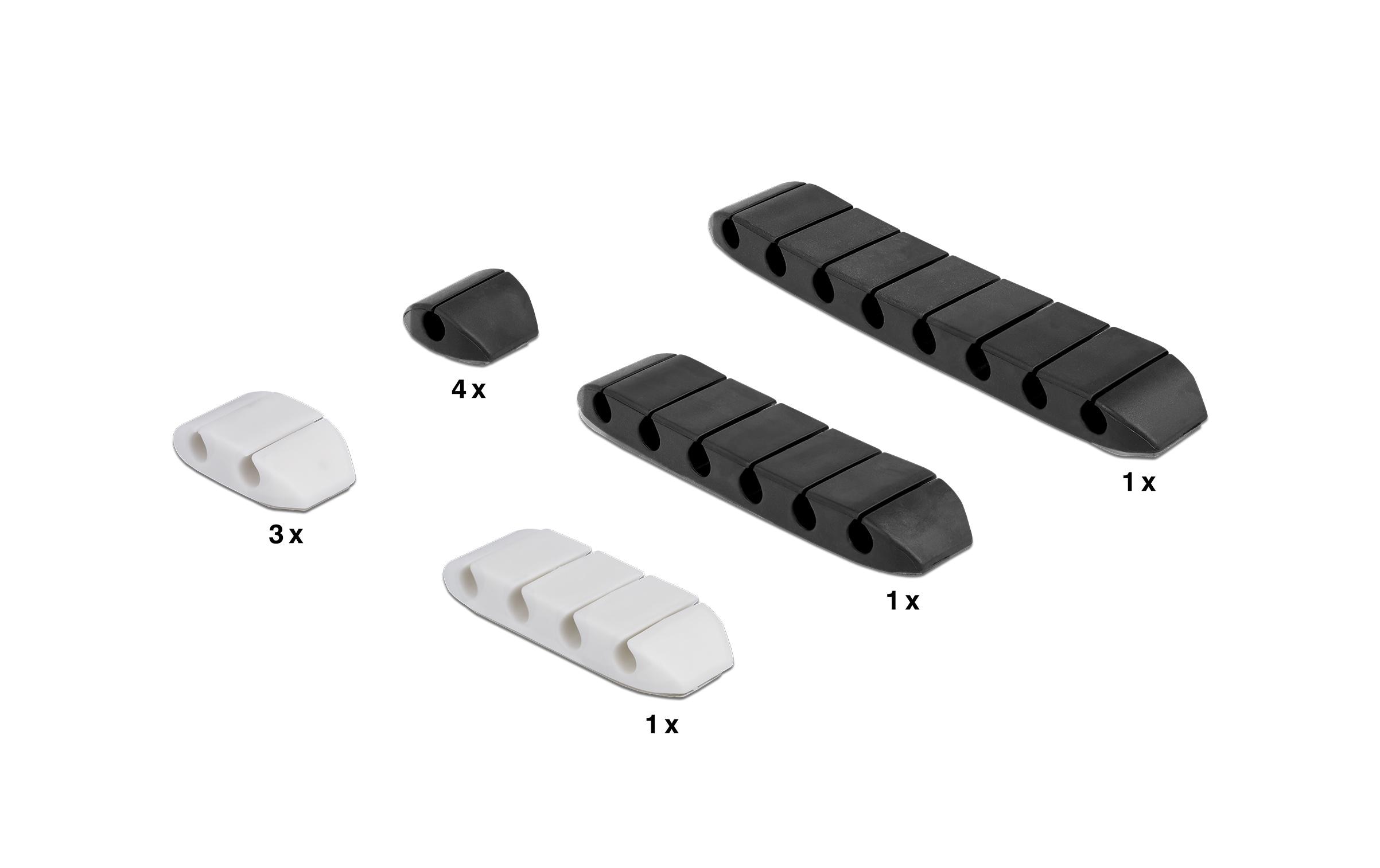 Delock Kabelhalter trapezförmig Kombi Set 10 Stück