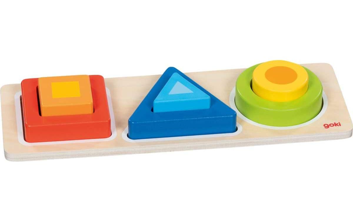 Goki Geo Blocks Formensortierbrett 28 x 10 x 3.5 cm