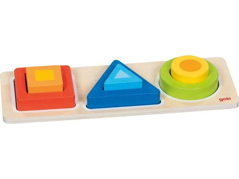 Goki Geo Blocks Formensortierbrett 28 x 10 x 3.5 cm Goki Geo Blocks Formensortierbrett 28 x 10 x 3.5 cm