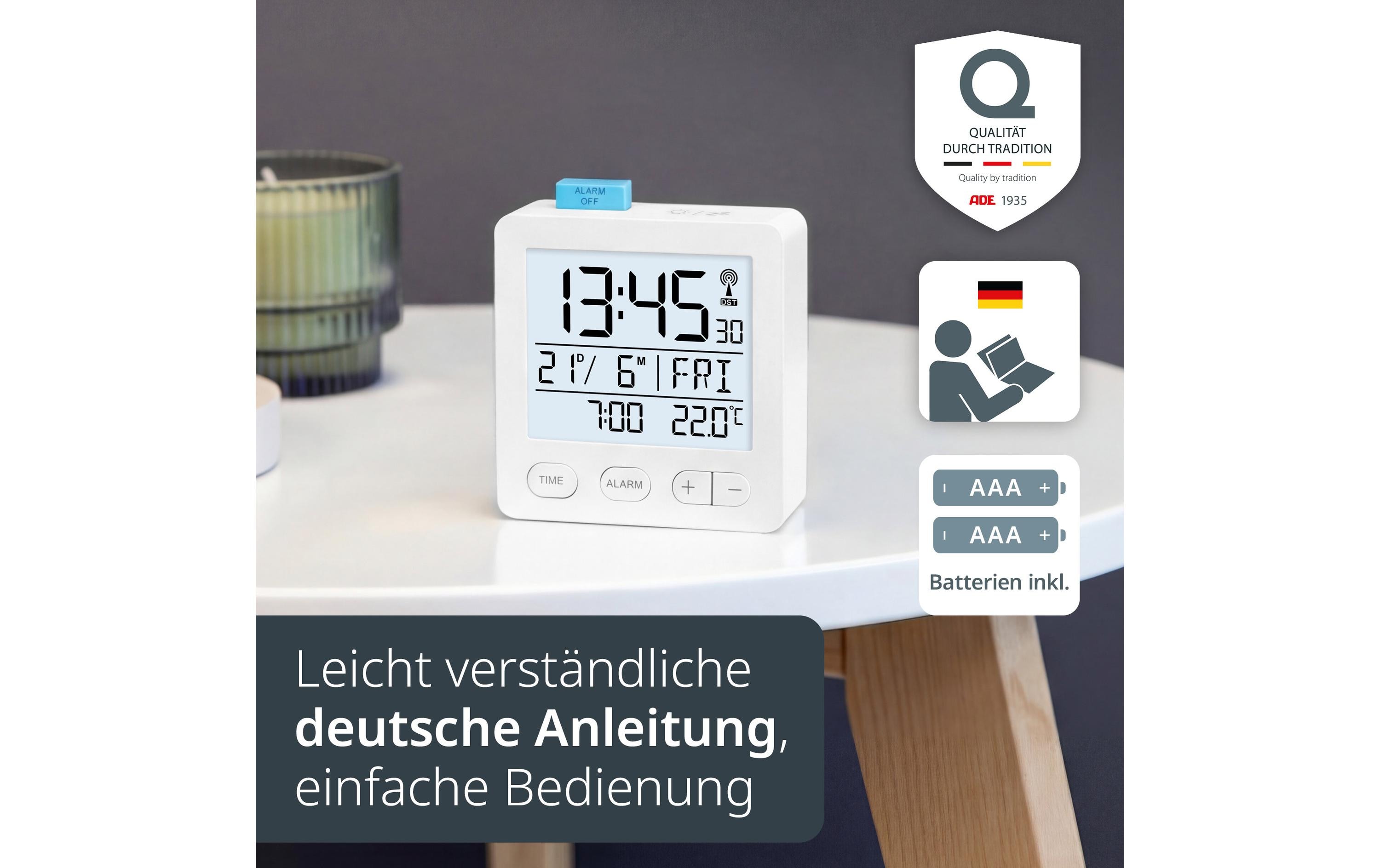 ADE Digitalwecker Weiss