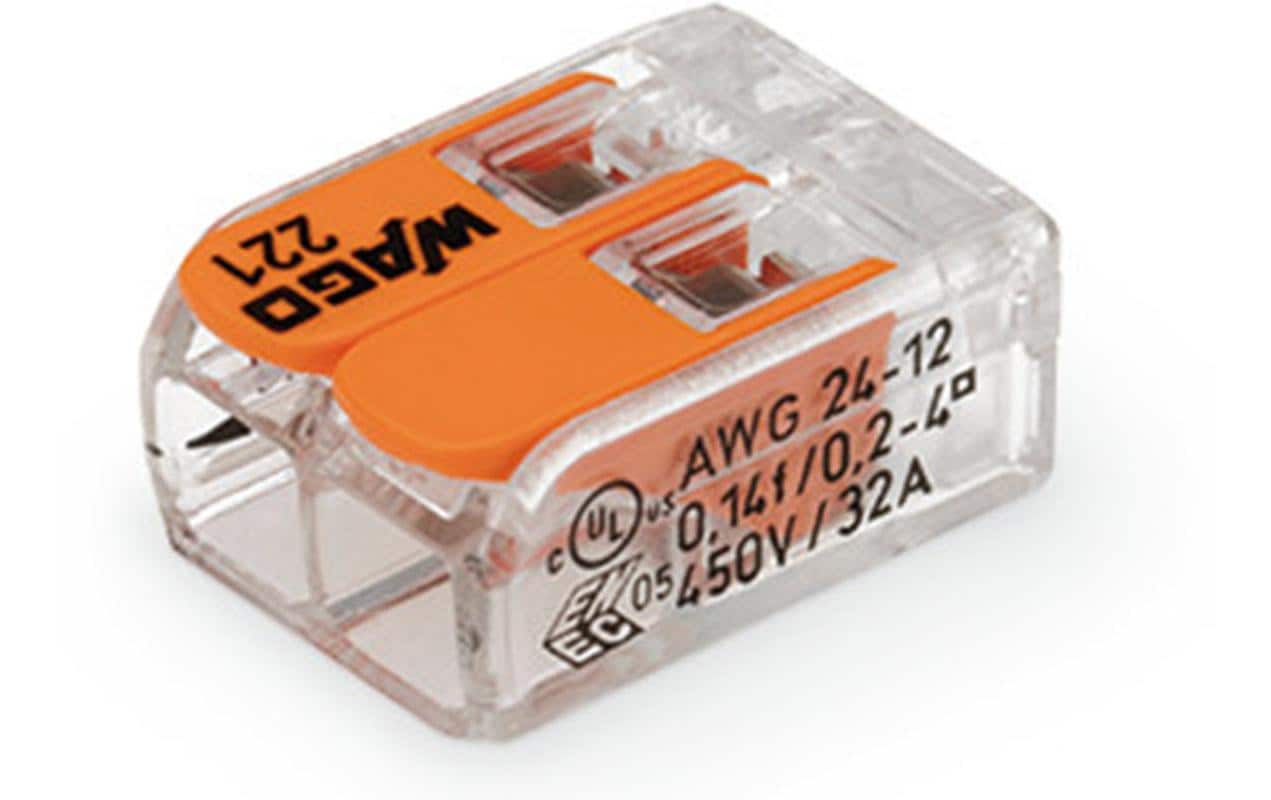 WAGO Verbindungsklemme COMPACT 2-fach, 100 Stück WAGO Verbindungsklemme COMPACT 2-fach, 100 Stück