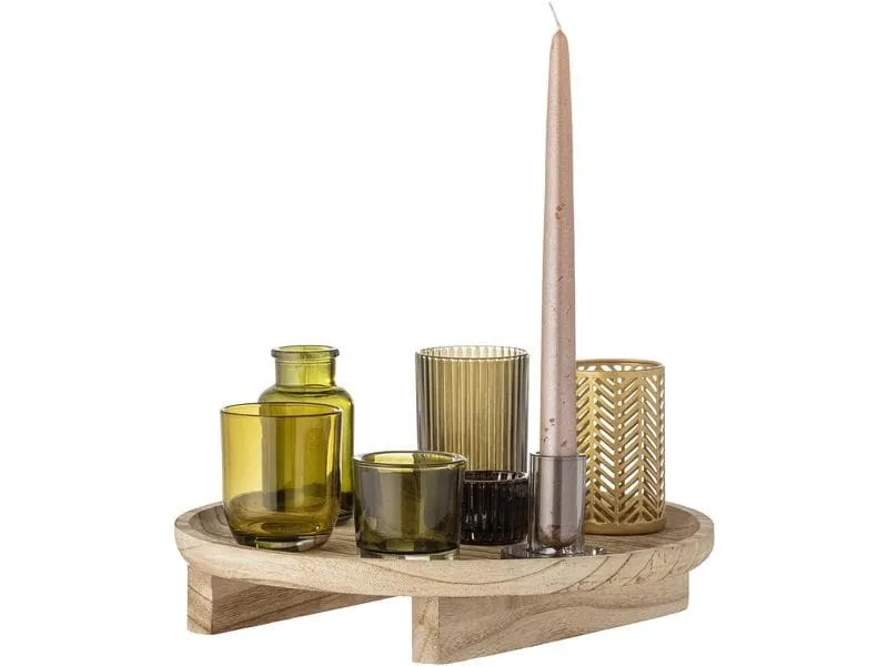 Bloomingville Windlicht Sanga 8er Set, Glas/Holz, Grün Bloomingville Windlicht Sanga 8er Set, Glas/Holz, Grün