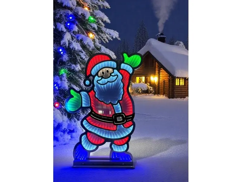 Dameco LED Figur Santa Infinity Effekt, 5 cm x 42.5 cm x 61 cm