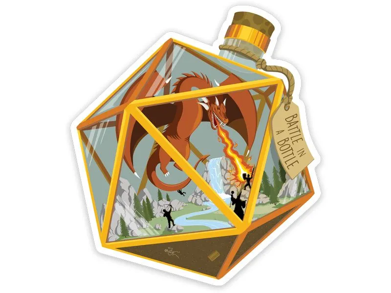 Glass Staff Battle in a Bottle Sticker Mehrfarbig Glass Staff Battle in a Bottle Sticker Mehrfarbig