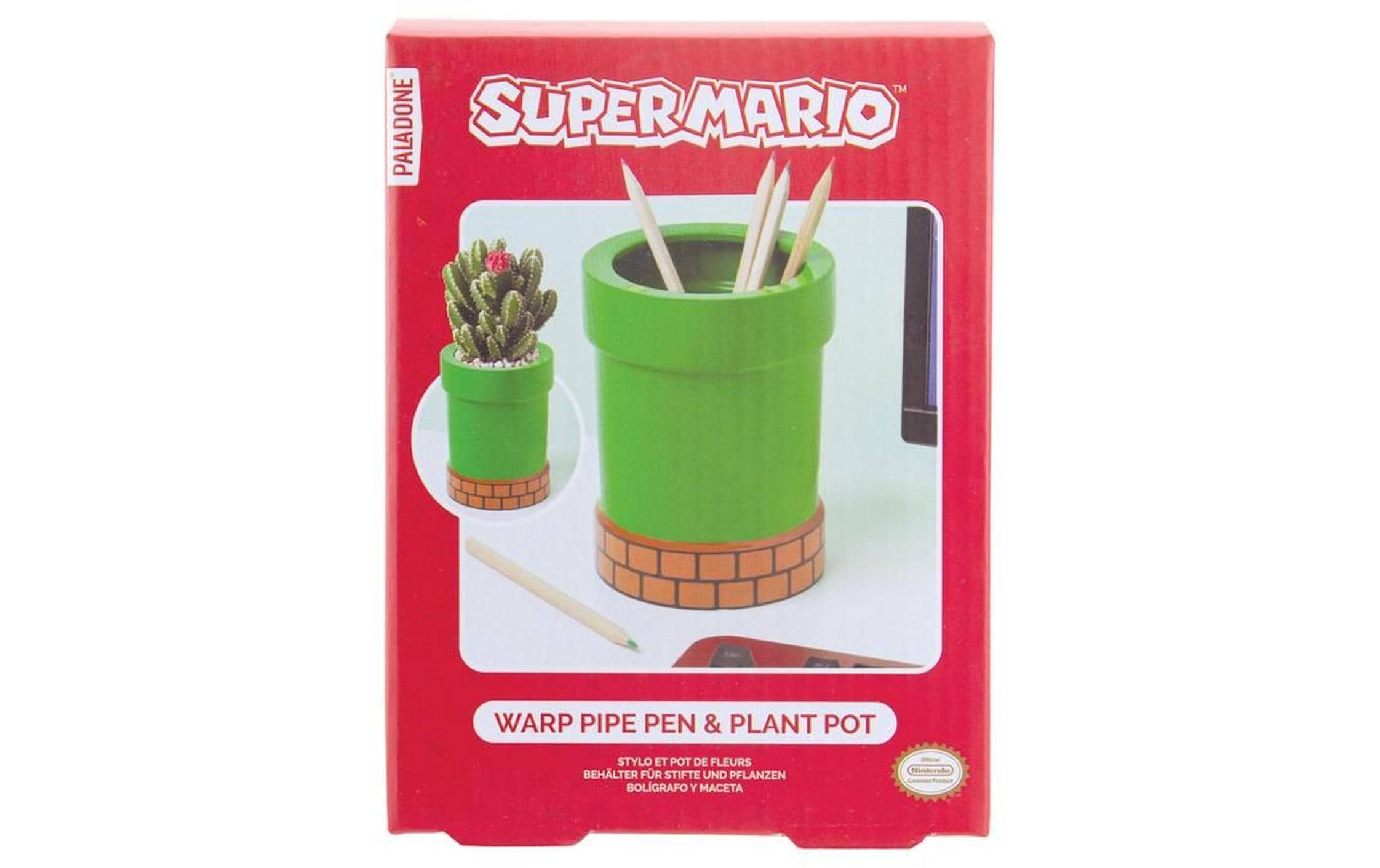 Paladone Stiftehalter Super Mario Pipe Plant Mehrfarbig