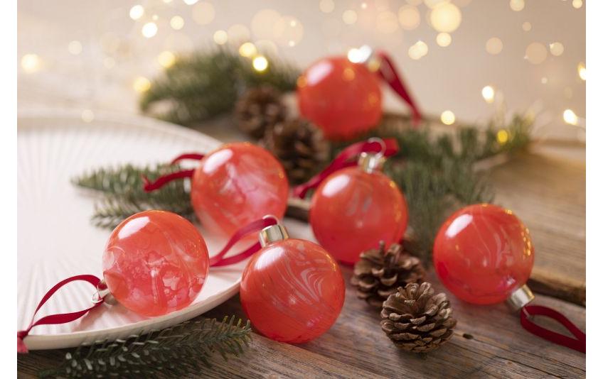 Creativ Company Bastelset Weihnachtskugeln Marmorieren