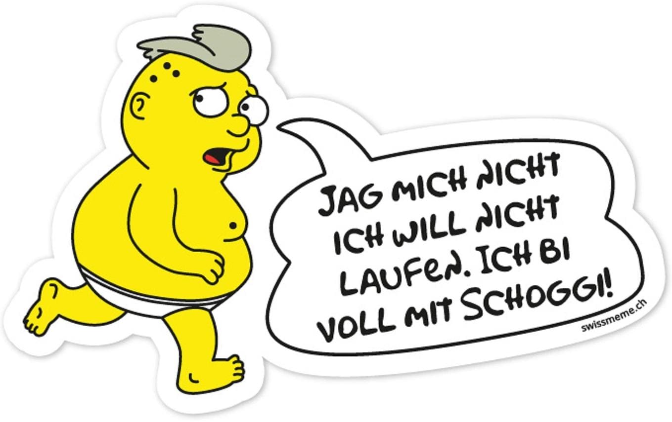 Swissmeme Scherzartikel Sticker: Schoggi, 10 x 6.5 cm