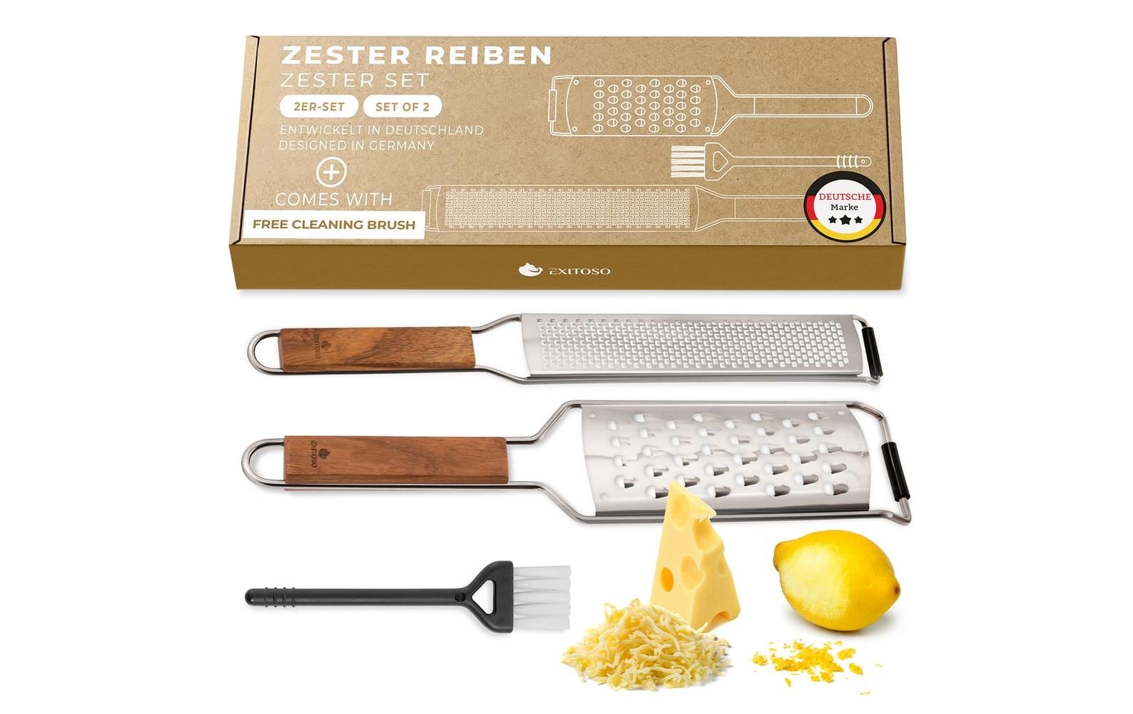 Exitoso Küchenreibe mit Holzgriff Braun
