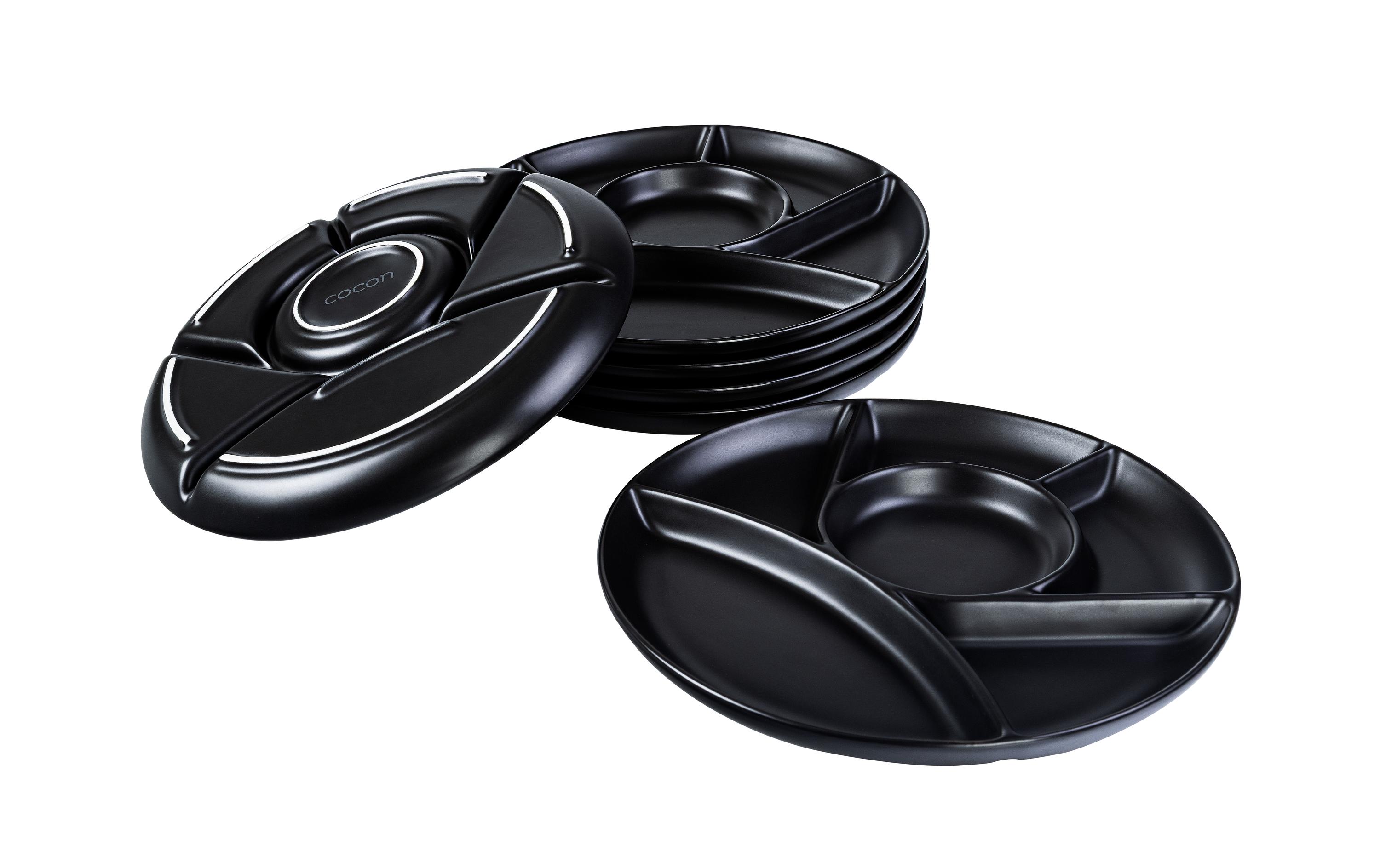 COCON Fondueteller 6 Stück Schwarz matt