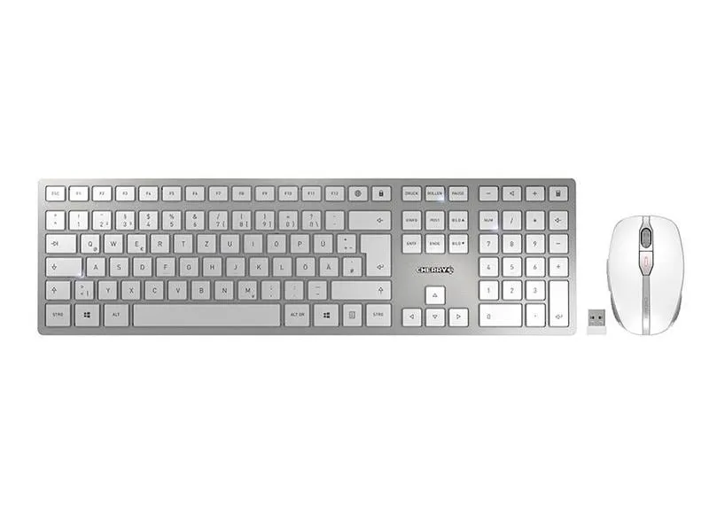 Cherry Tastatur-Maus-Set DW 9100 Slim Weiss / Silber Cherry Tastatur-Maus-Set DW 9100 Slim Weiss / Silber