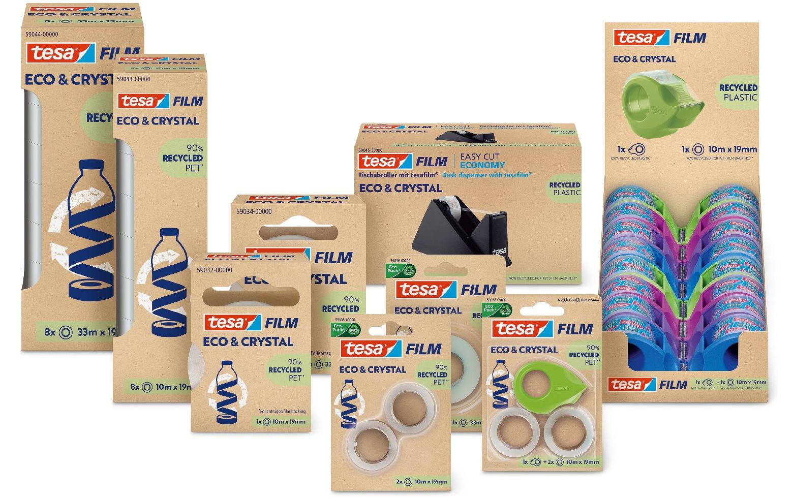 tesa Klebeband Eco & Crystal 19 mm x 33 m, 8 Rollen