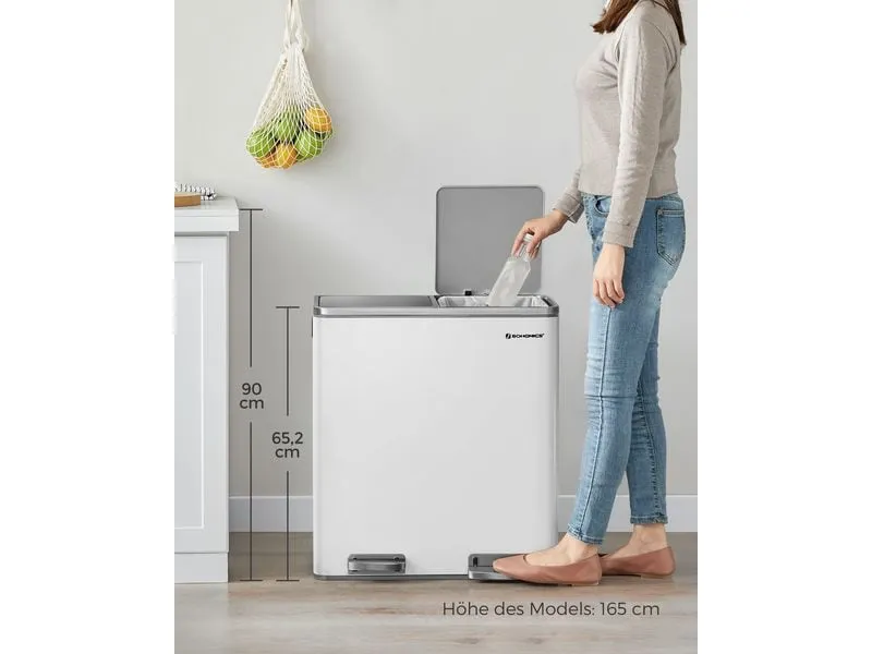 Songmics Abfalleimer Mülleimer 60 l, Weiss Songmics Abfalleimer Mülleimer 60 l, Weiss