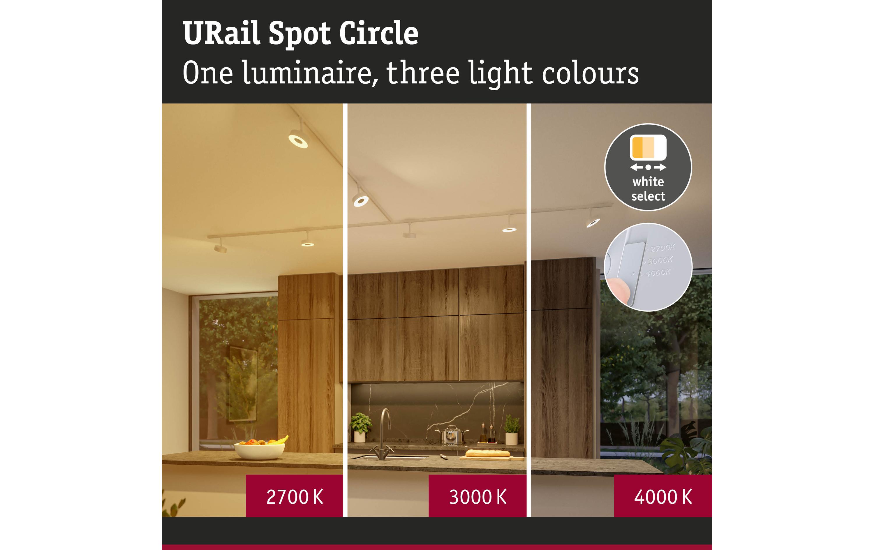 Paulmann URail Schienenspot Circle 3-Step-Dim 230 V Weiss