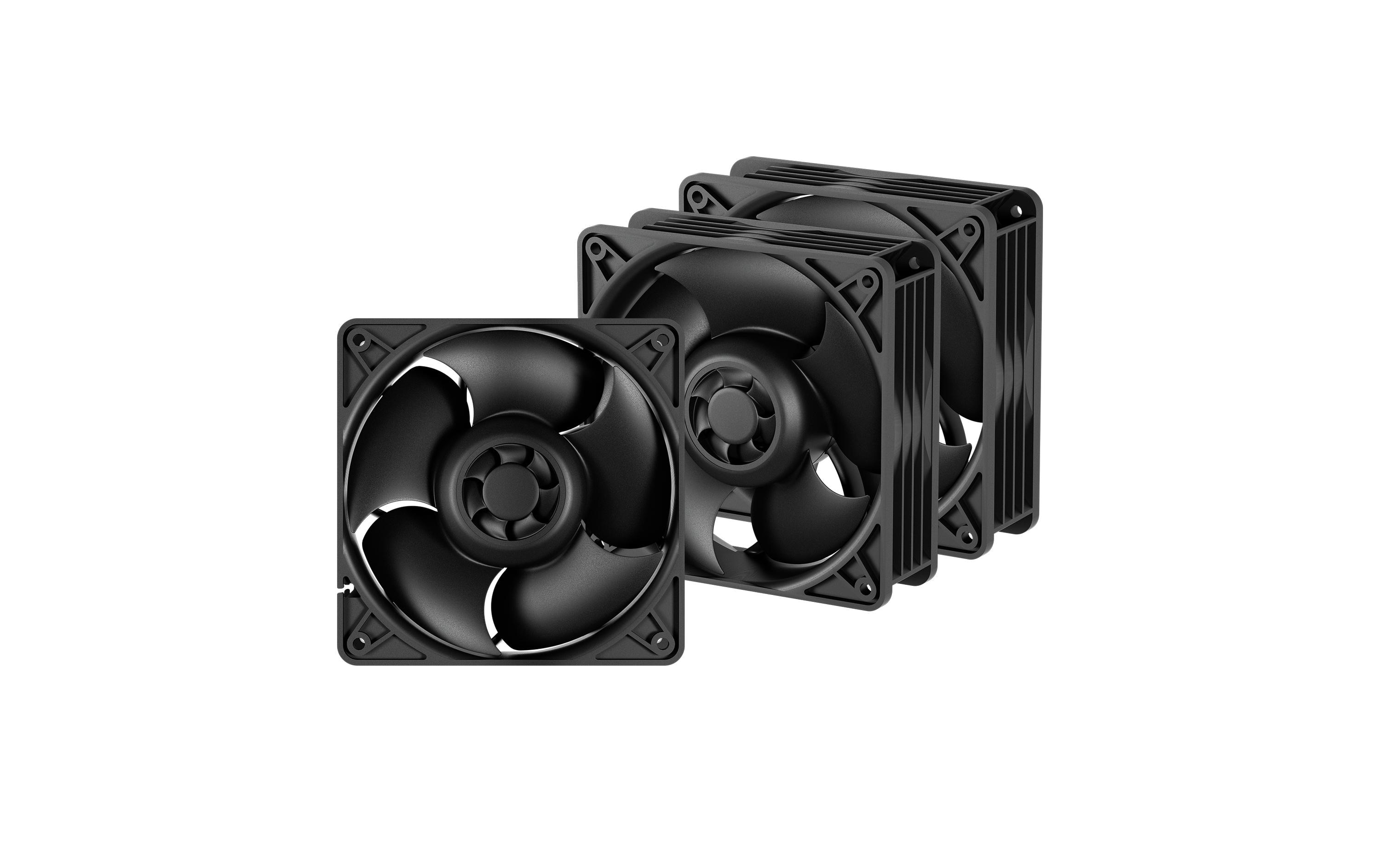 Arctic Cooling PC-Lüfter S12038-8K, 120 mm, 8000 RPM, Schwarz, 3 Stück
