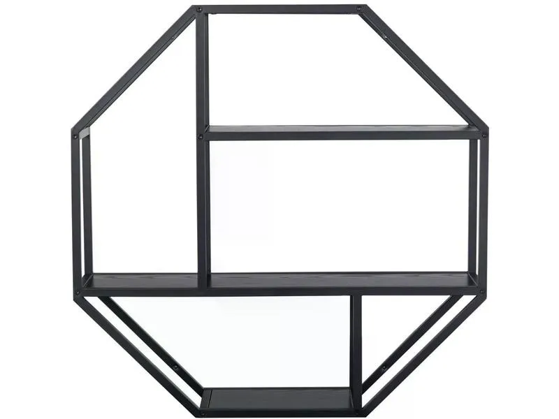AC Design Wandregal Seaford 77 x 20 x 77 cm, Schwarz