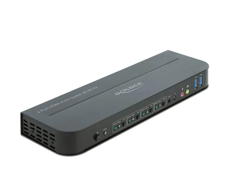 Delock KVM Switch 4 Port HDMI mit USB 3.0 und Audio 4k 60Hz