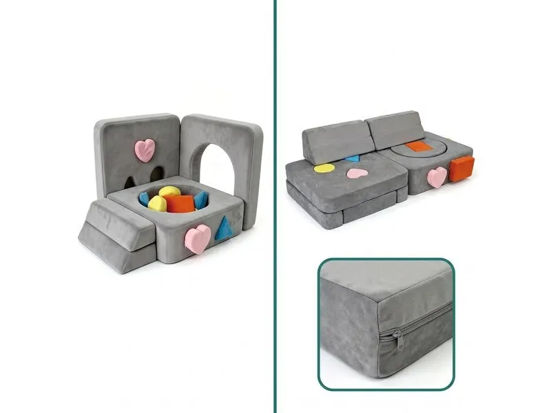 relaxdays Kindersessel Kinder Spielsofa Modular Grau, Orange, Blau relaxdays Kindersessel Kinder Spielsofa Modular Grau, Orange, Blau