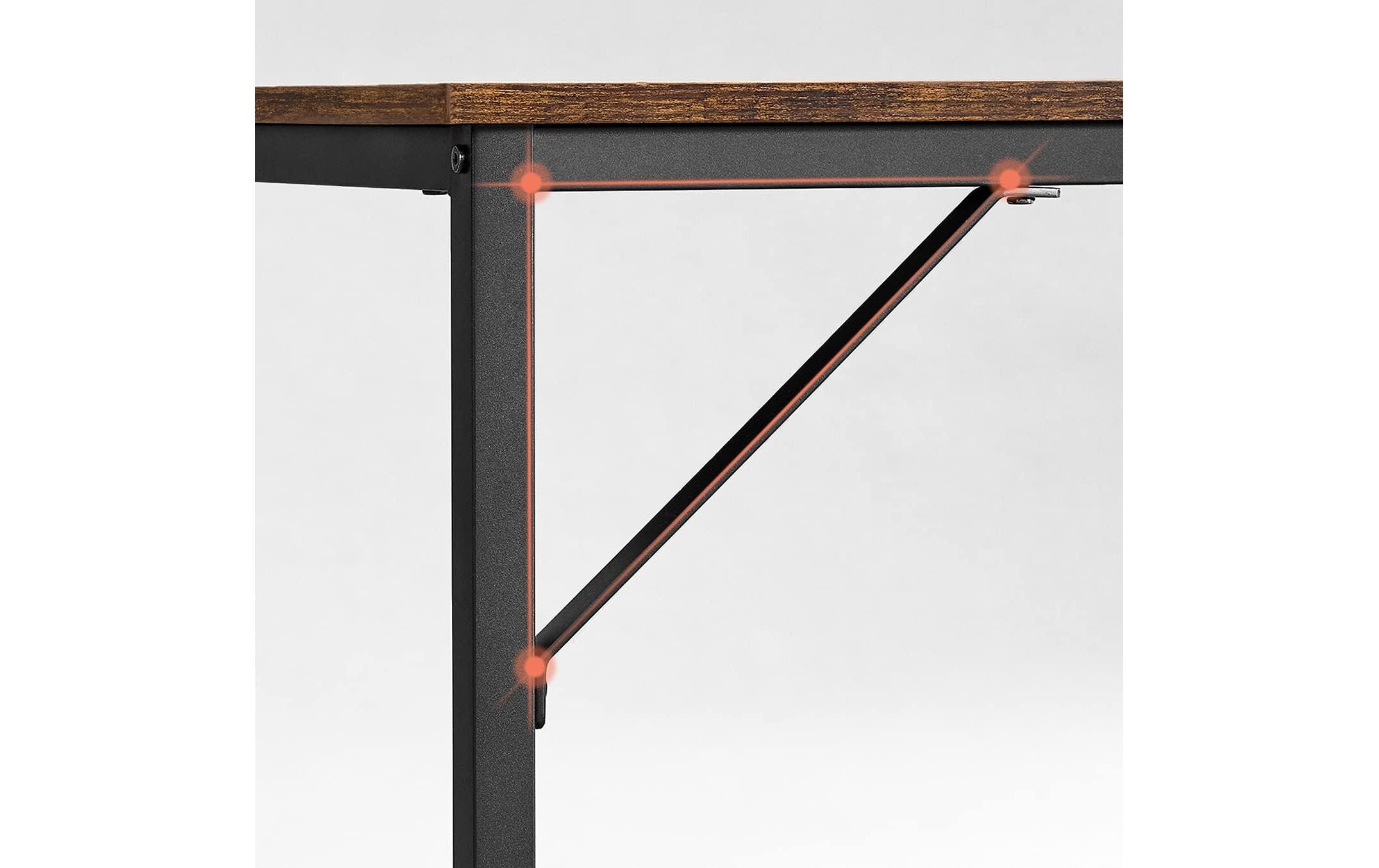 VASAGLE Tisch 80 x 50 x 76 cm, Braun/Schwarz