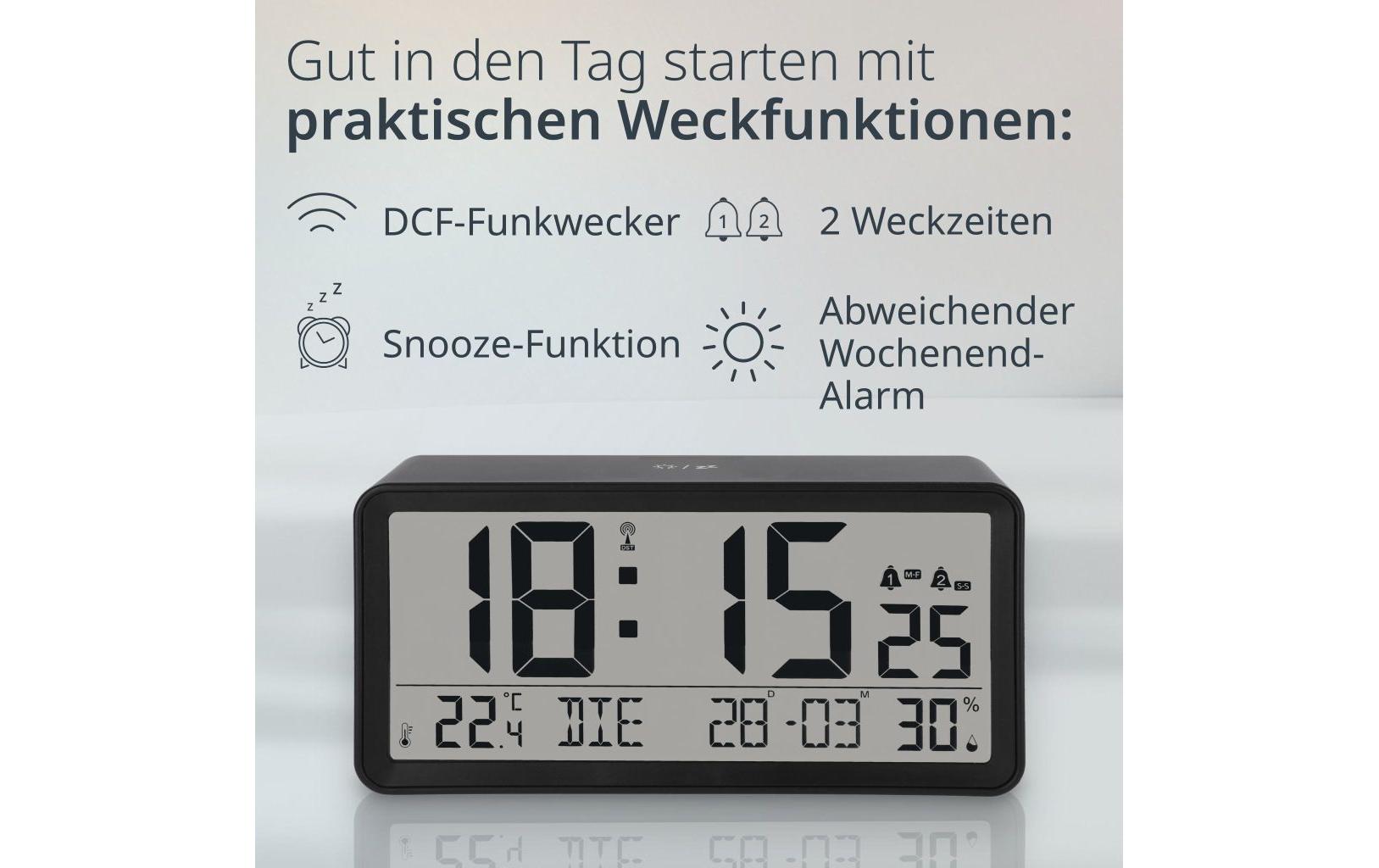 ADE Tischuhr Schwarz