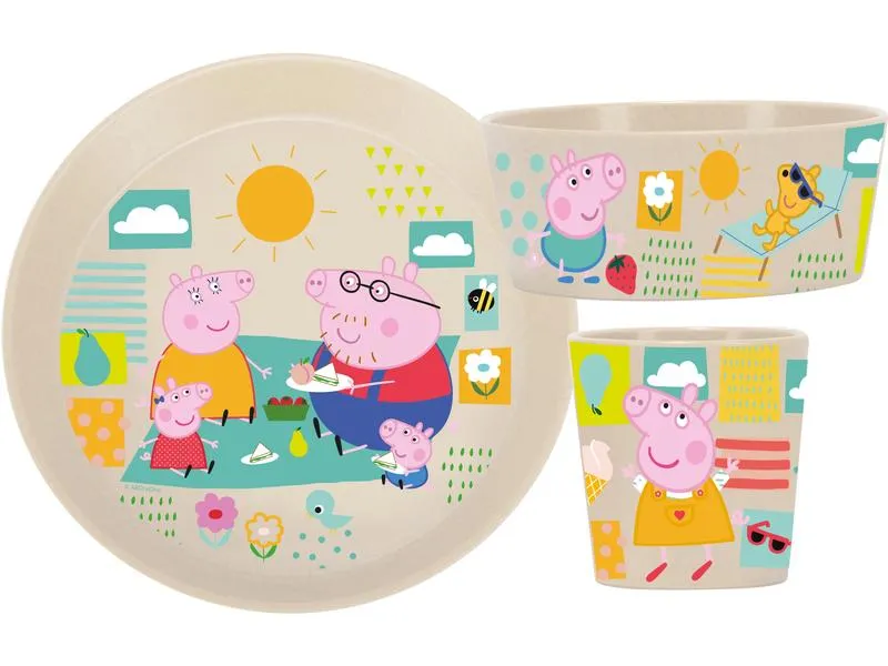Koziol Kindergeschirrset Connect Peppa Pig, 3-teilig, Beige