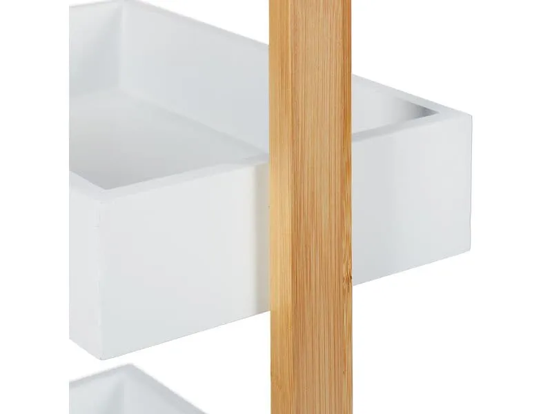 relaxdays Badregal 30 x 88 cm, Weiss/Braun relaxdays Badregal 30 x 88 cm, Weiss/Braun