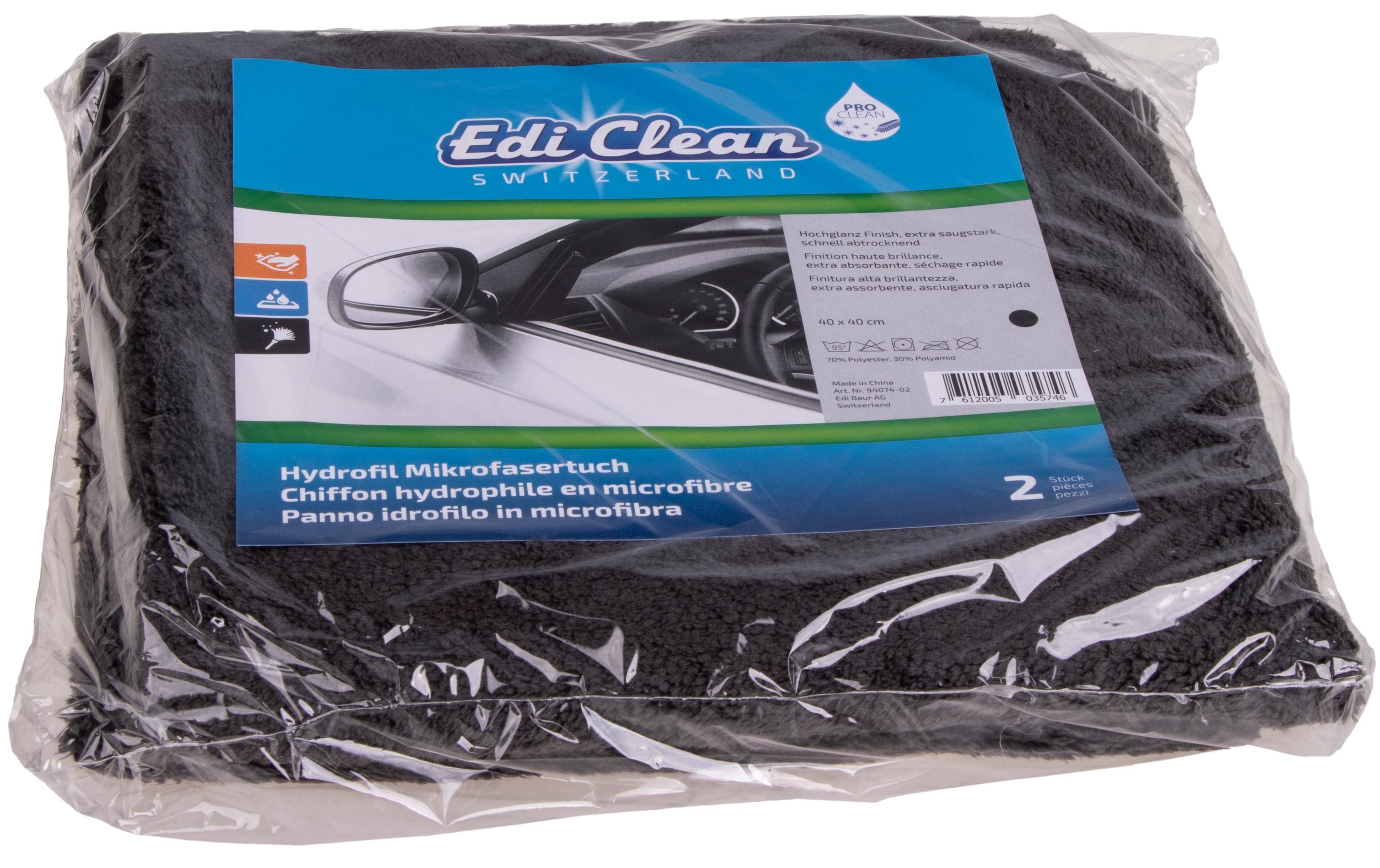 Edi Baur Mikrofaser-Reinigungstuch Hydrofil 2 Stück, Schwarz