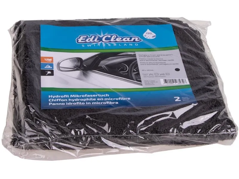 Edi Baur Mikrofaser-Reinigungstuch Hydrofil 2 Stück, Schwarz Edi Baur Mikrofaser-Reinigungstuch Hydrofil 2 Stück, Schwarz