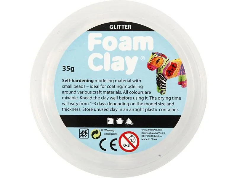 Creativ Company Modelliermasse Foam Clay 35 g Glitzer Weiss Creativ Company Modelliermasse Foam Clay 35 g Glitzer Weiss