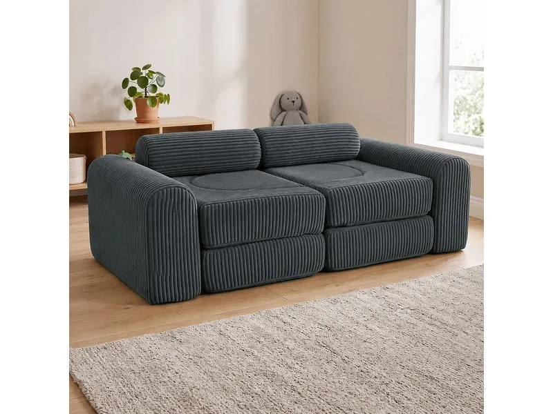 relaxdays Spielsofa Modular 10-teilig, Dunkelgrau relaxdays Spielsofa Modular 10-teilig, Dunkelgrau