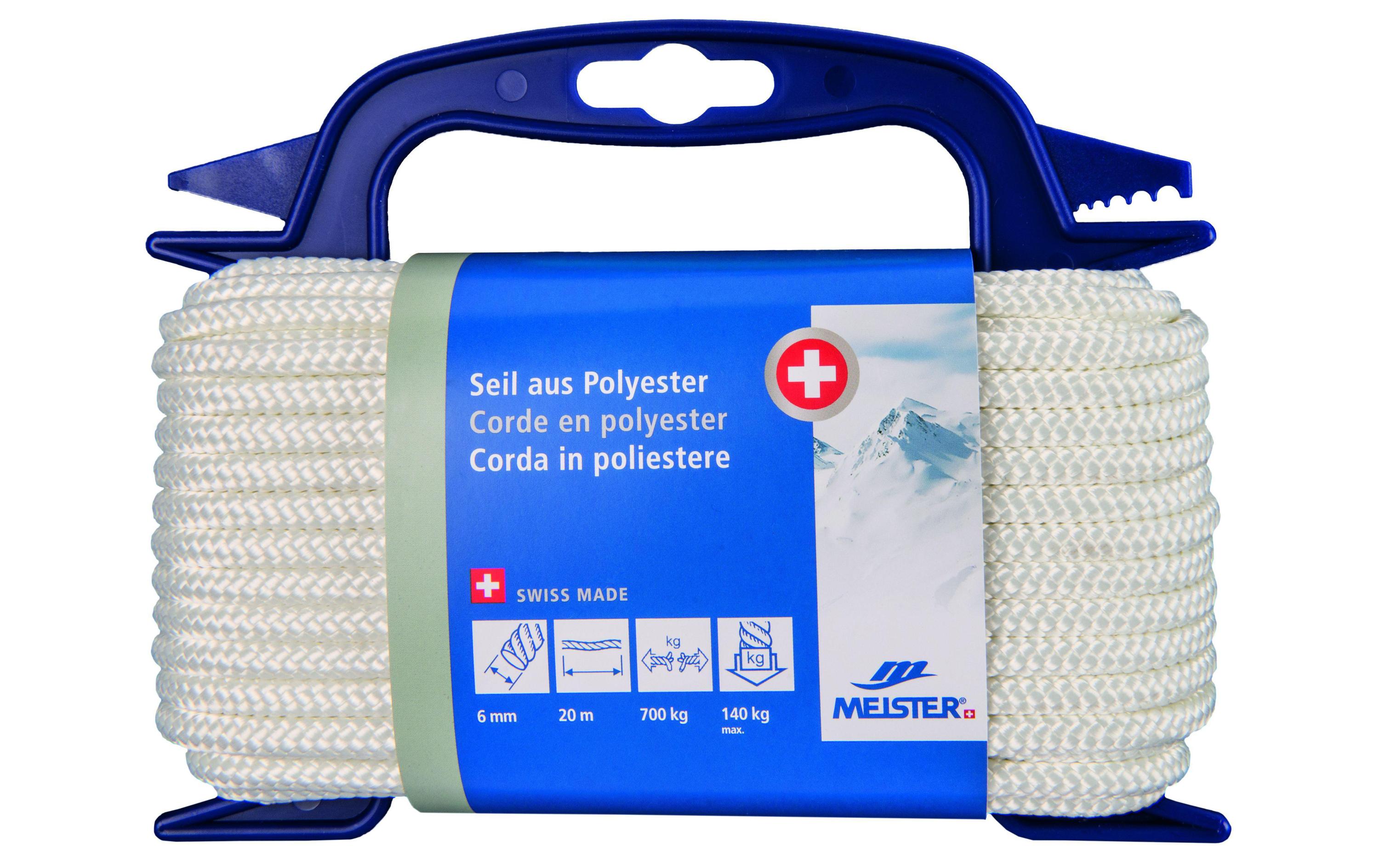 Meister Polyesterseil Ø 6 mm, 20 m, 700 kg, Weiss Meister Polyesterseil Ø 6 mm, 20 m, 700 kg, Weiss