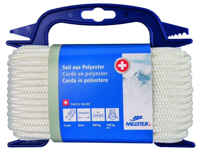 Meister Polyesterseil Ø 6 mm, 20 m, 700 kg, Weiss Meister Polyesterseil Ø 6 mm, 20 m, 700 kg, Weiss