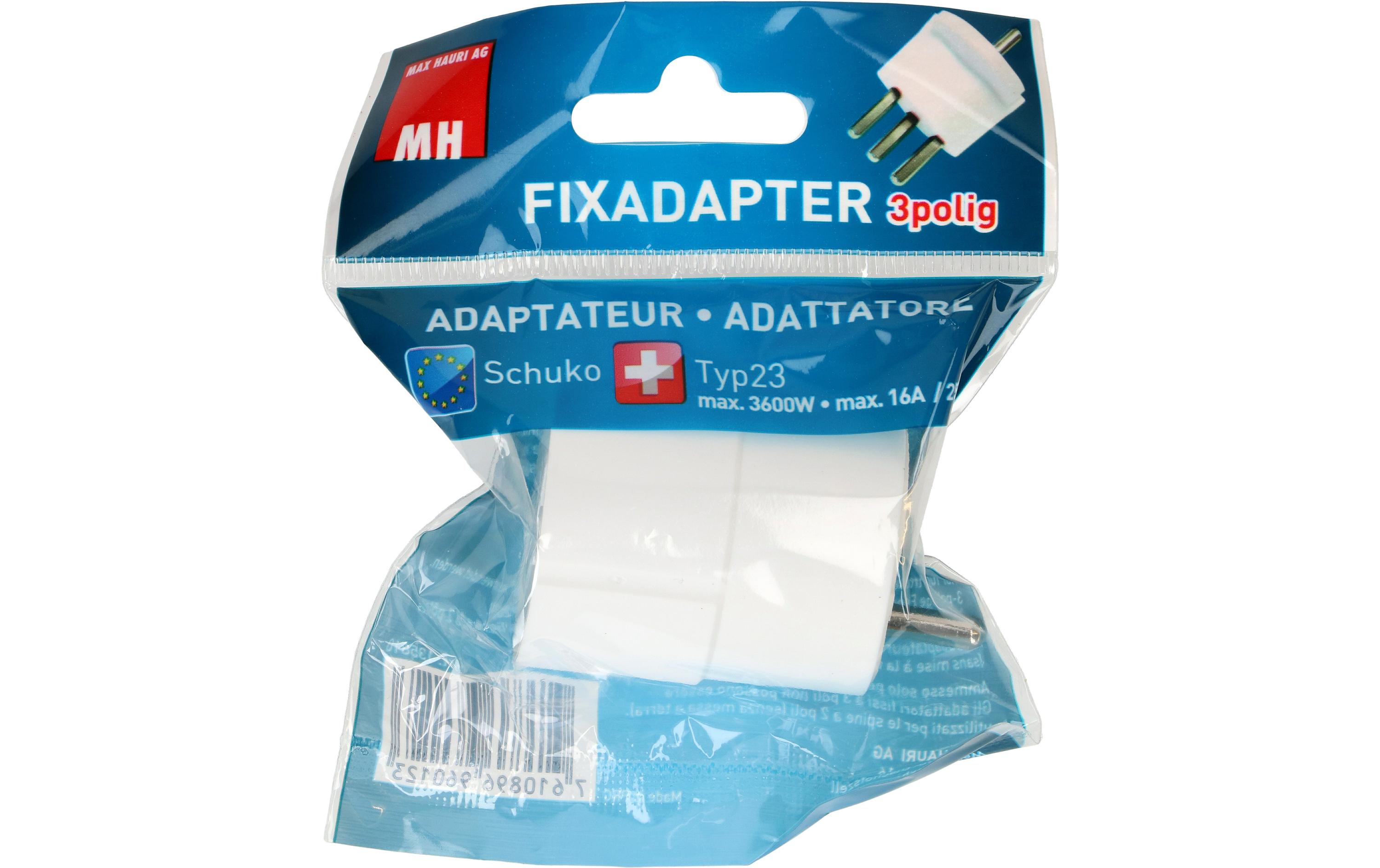 Max Hauri Fixadapter Schuko – Typ 23 Weiss
